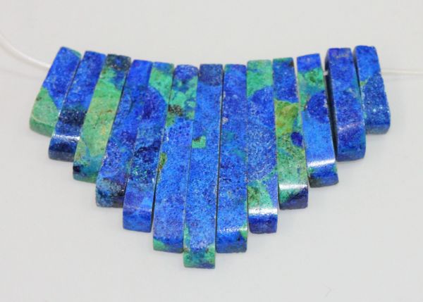 Azurite-Malachite 13 Piece Small Tapered Strips