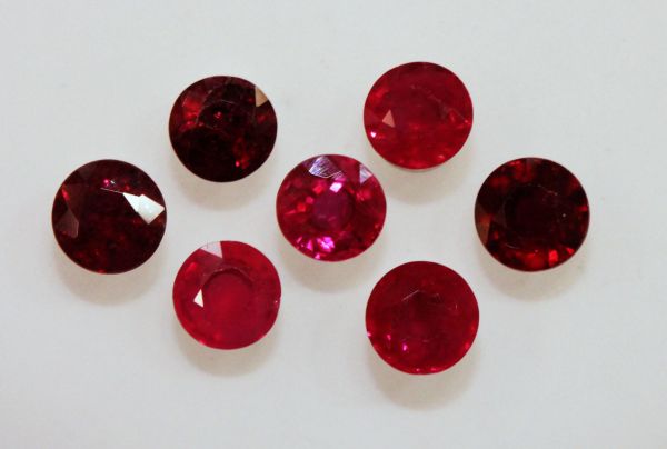 Ruby Round Loose Faceted Natural Gem 3.5mm 