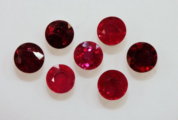 Ruby Faceted Rounds 5mm - $350.00/ct.
