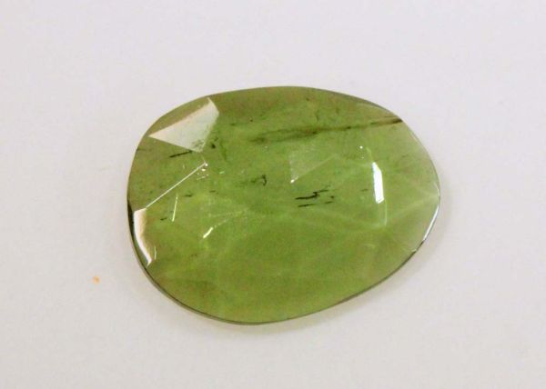 Green Tourmaline Rose-Cut Slice, 4.97 cts. - 11.5x15mm