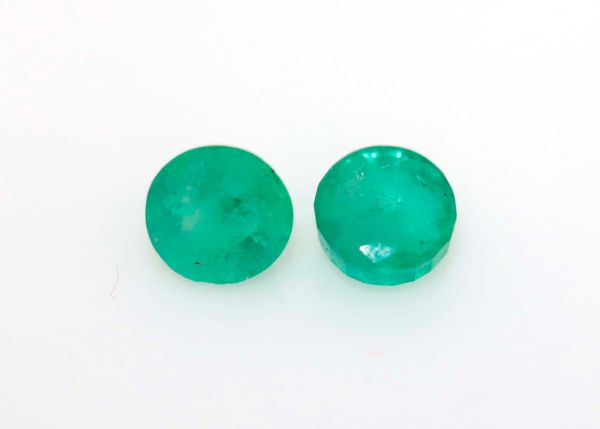 Emerald Faceted Round Pair - 5mm