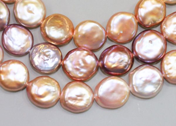 12-15mm Natural Color Coin Pearl Strands