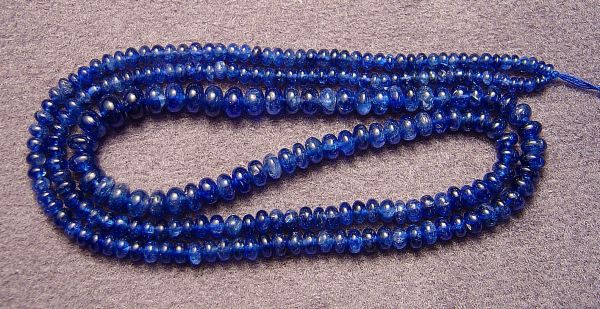 Sapphire Graduated Smooth Rondel Bead Strand 2.5-5.4mm