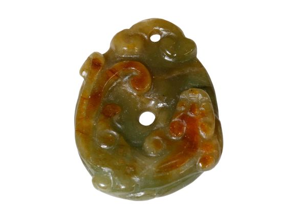 Natural Jadeite Hand-Carved Amulet - Dragon Coin