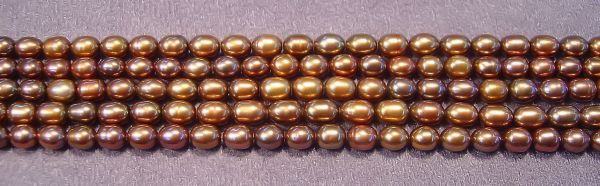 6.5-7mm Amber Ale Oval Pearls 