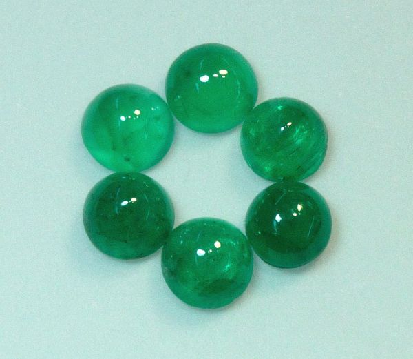 Emerald Round Cabochons, 3.5mm - Regular Grade