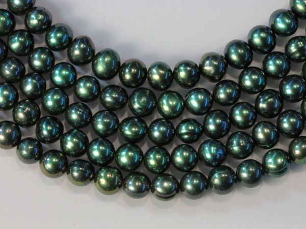 green 5.5-6mm Rounded Potato Pearls
