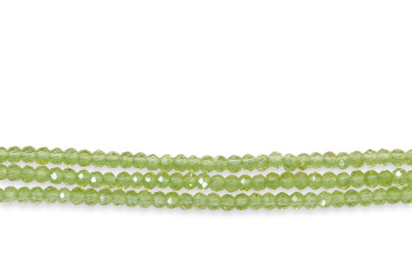 3mm faceted peridot beads