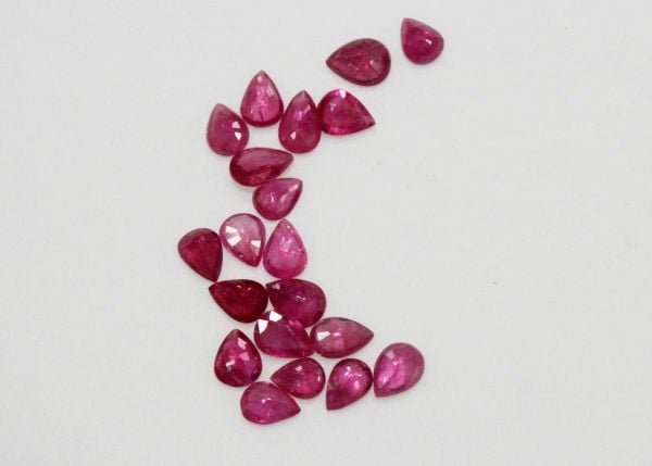 Ruby Faceted Pear @ $100.00/ct. - 3x4mm