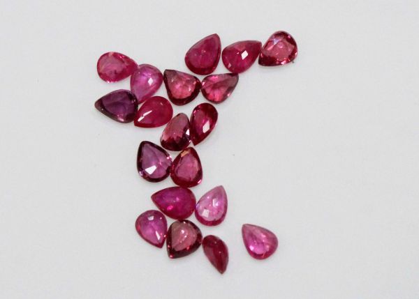 Ruby Faceted Pear @ $160.00/ct. - 3x4mm