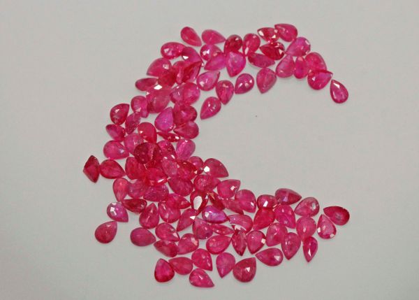 Ruby Faceetd Pear @ $25.00/ct. - 3x4mm