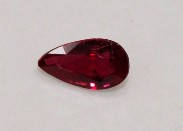 Ruby Faceted Pear, 0.28 ct. - 3x5.6mm