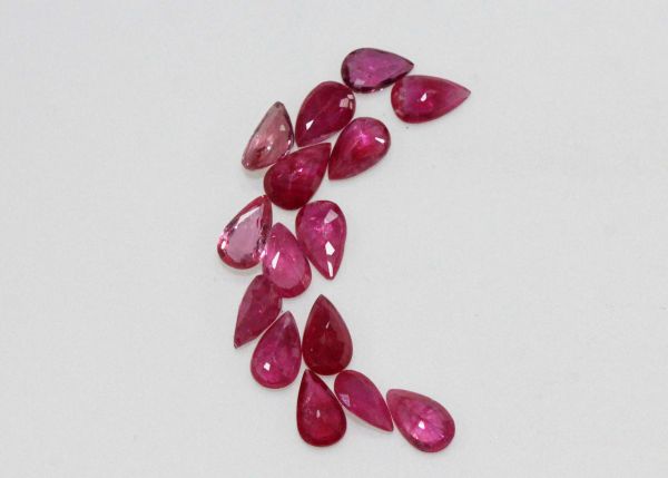 Ruby Faceted Pear @ $150.00/ct. - 3x5mm
