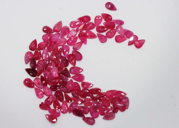 Ruby Faceted Pear @ $40.00/ct. - 3x5mm