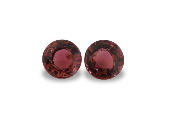 4.18 ct - Tourmaline Faceted Round Pair - 8 mm