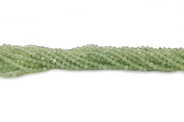 Wholesale Natural Prehnite Faceted Round Beads 4 mm