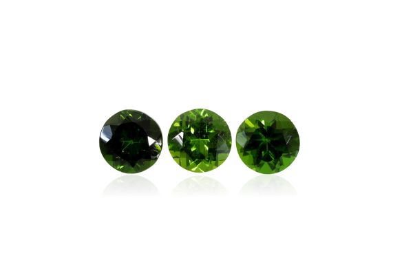 4 mm ultra green tourmaline faceted round
