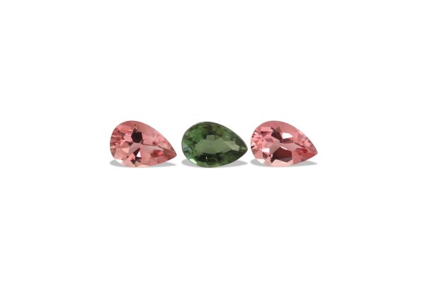 Wholesale 4 x 6 mm Pink & Green Tourmaline Pears @ $30.00
