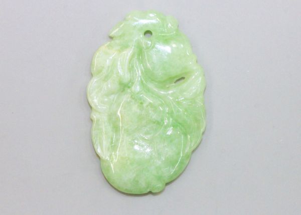 Jadeite Pendant - Bottle Gourd with Blossom
