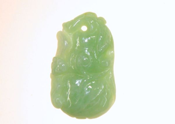 Jadeite Pendant - Bottle Gourd with Friendly Bat
