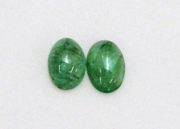 Emerald Oval Cabochon Pair 2.5x4mm - Select Grade