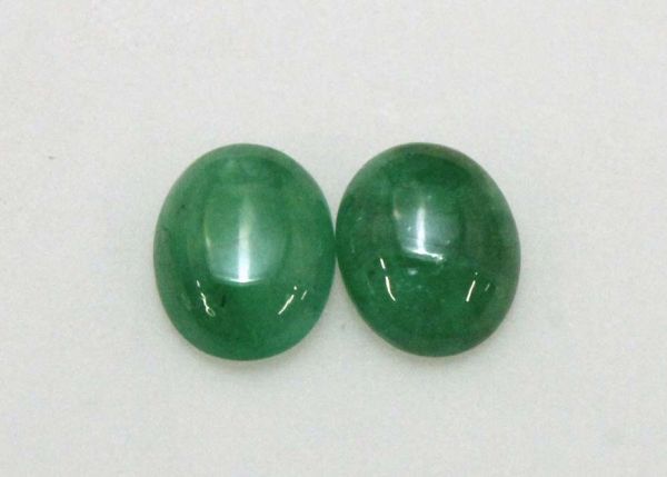 Emerald Oval Cabochon Pair 2.5x4mm - Select Grade