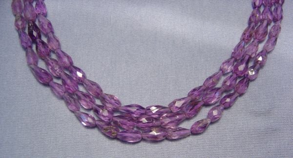 Faceted Pear Shape Amethyst Beads