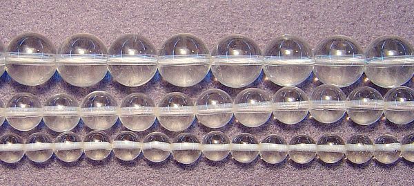 Clear Quartz Smooth Round Bead Strands