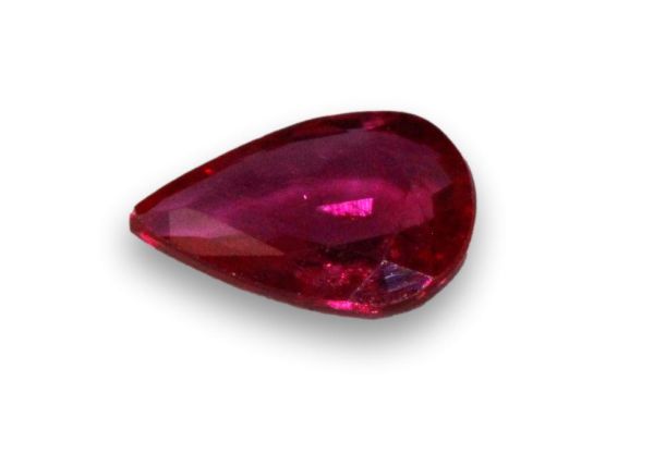 Ruby Faceted Pear, 0.40 ct. - 4.1x6.1mm