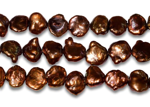 Molten Copper 10-12mm Keshi Petal Pearls 