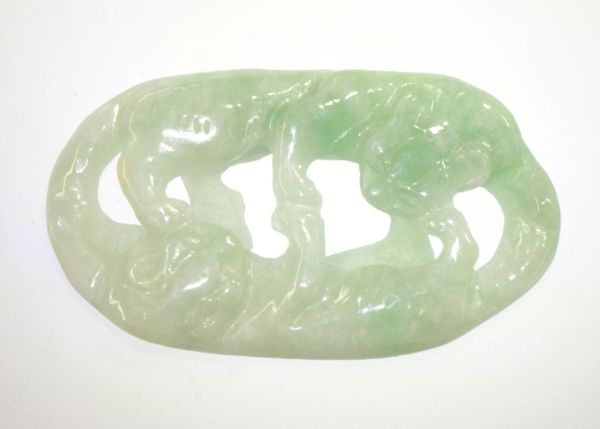 Jadeite Pendant - Double Dragon