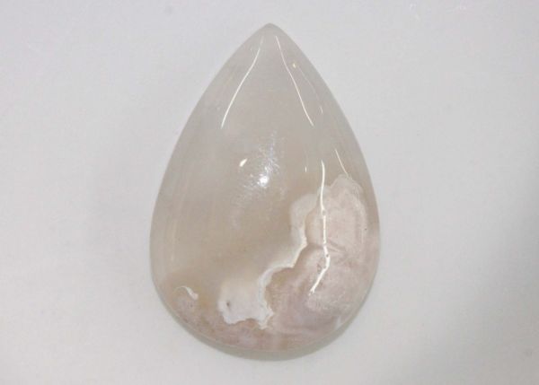 Sakura Agate Pear Cabochon, 13.17 gm. - 26x37mm