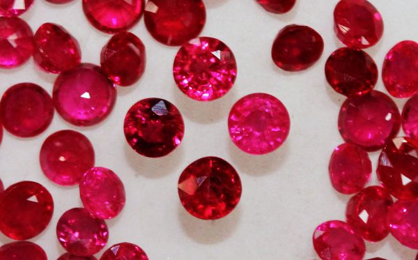 Ruby 3-4mm Faceted Rounds @ $450.00/ct.