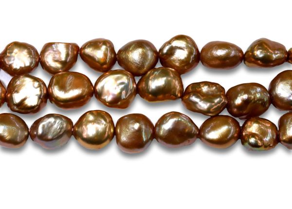 Golden Wheat Nugget Keshi Pearls