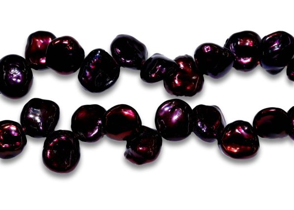 Black Raspberry Keshi Pearl Strands 