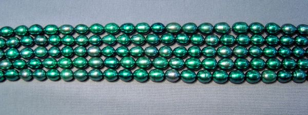 Caribbean Teal 6.5-7.5mm Oval Pearls