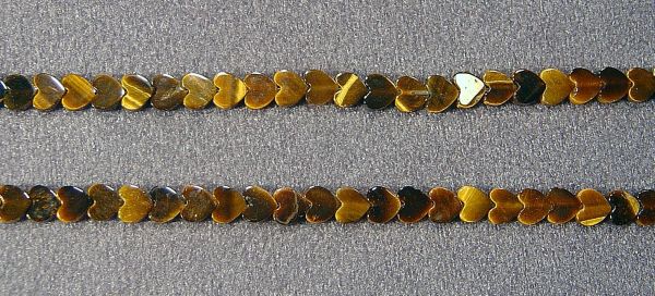 Tigereye Heart Bead Strands