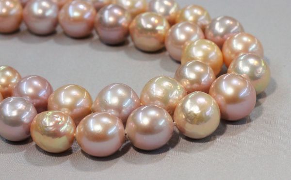 12-15mm Natural Multi-Color Round Pearls