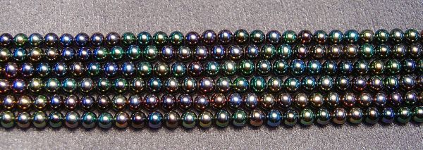 Glossy Peacock 4.5-5mm Rounded Pearls
