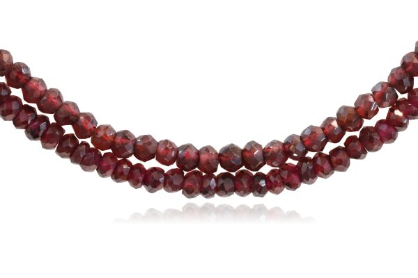 4mm Faceted Round Garnet Beads