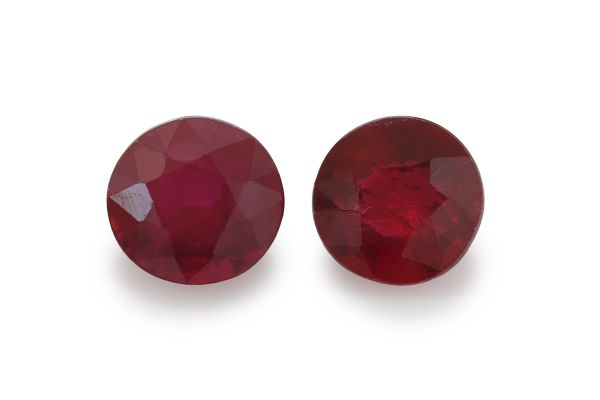 4mm faceted Ruby Pair 