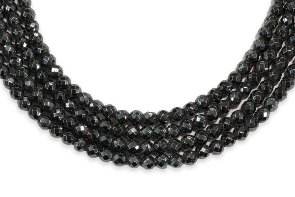 4mm hematite faceted