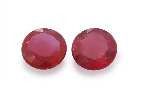 4mm ruby faceted pair