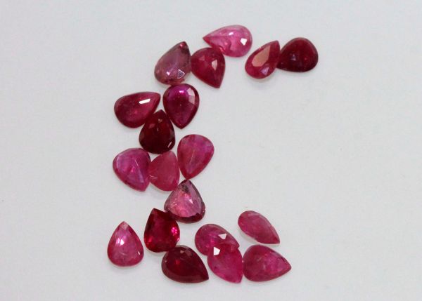 Ruby Faceted Pear @ $150.00/ct. - 4x5mm