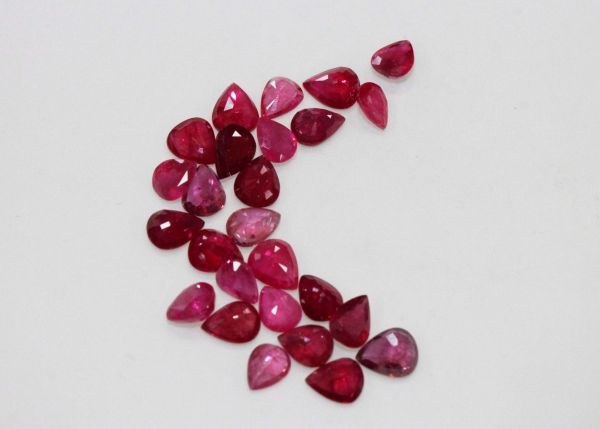 Ruby Faceted Pear @ $200.00/ct. - 4x5mm