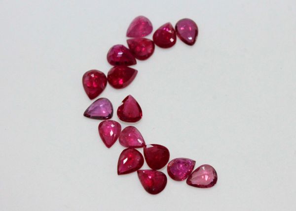 4x5mm Pear Ruby at $250.00/ct.