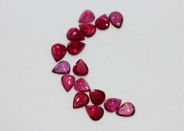 Ruby Faceted Pear @ $250.00/ct. - 4x5mm