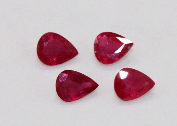 Ruby Faceted Pear @ $350.00/ct. - 4x5mm