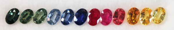 Sapphire Faceted Oval Multi-Color 12 Piece Suite - 4x6mm