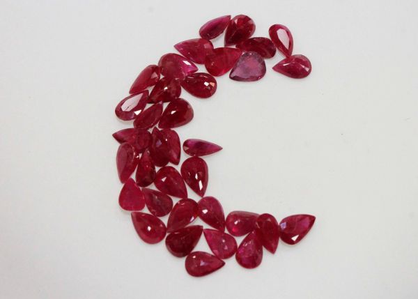 Ruby Faceted Pear @ $100.00/ct. - 4x6mm